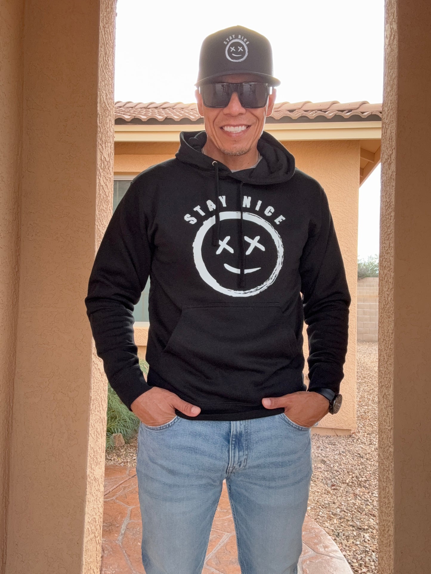 Stay Nice Oversized “OG” Logo Hoodie - Black