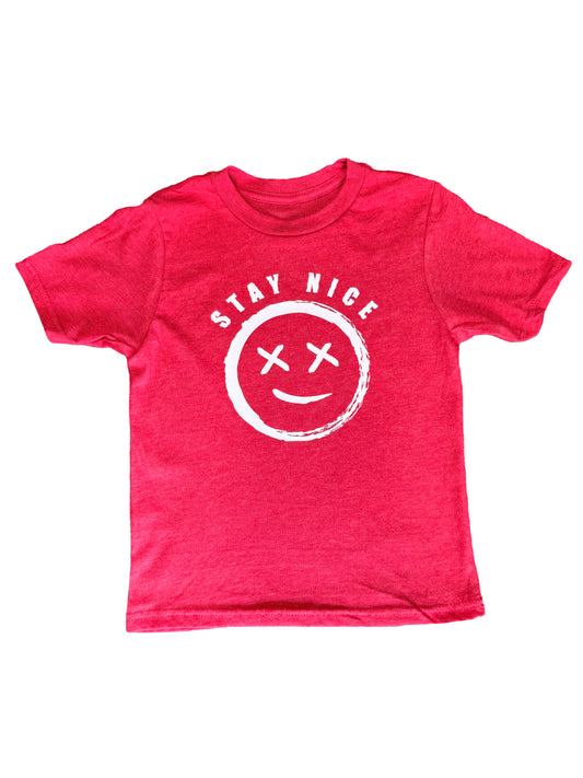 Stay Nice Youth Oversized “OG” Logo Tee - Red