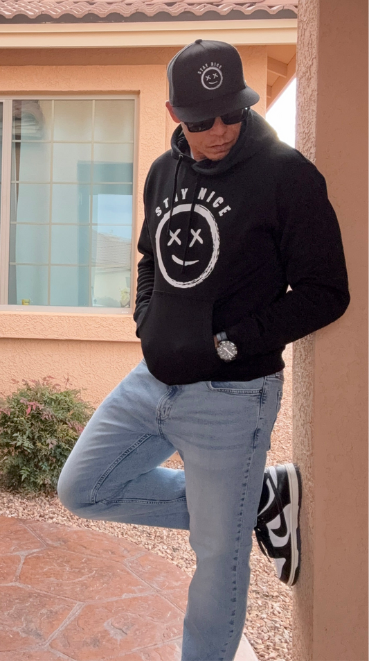 Stay Nice Oversized “OG” Logo Hoodie - Black